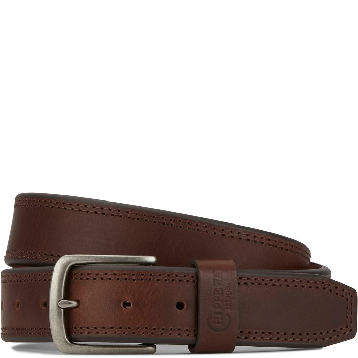 Chippewa Men's Genuine Leather Belt - Double Row Edge Stitching - Image 1