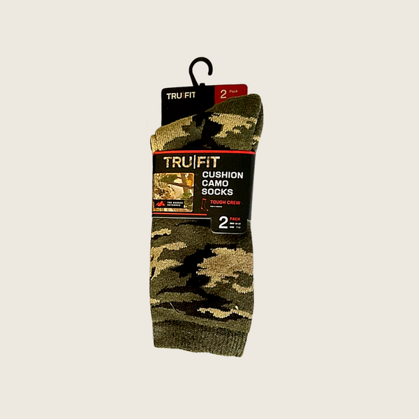 Tru Fit Cushion Camo Socks 2 Pack - Image 1