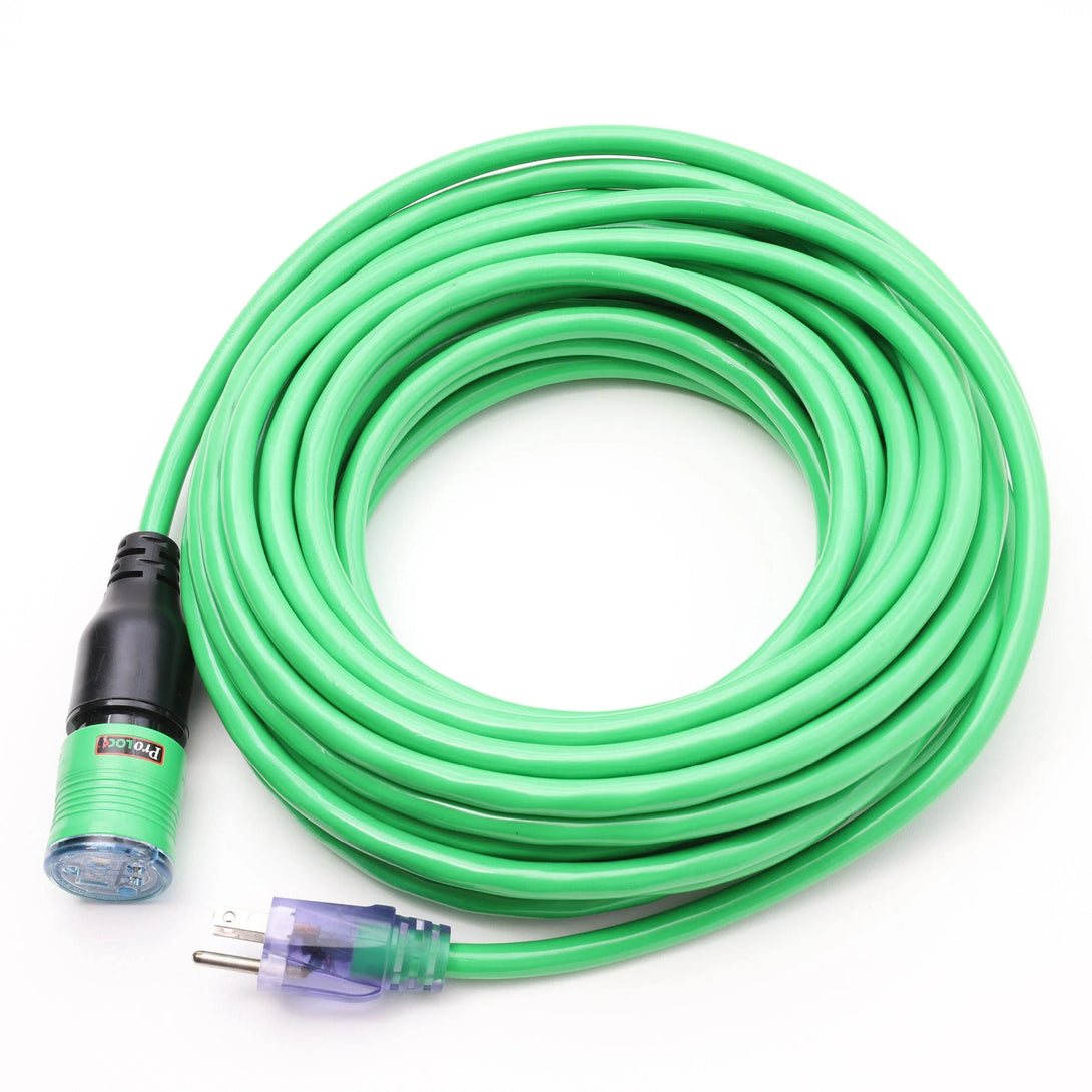 Pro Lock 12/3 SJTW 100' Lighted Extension Cord - Image 1