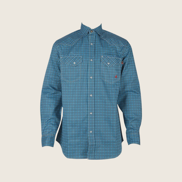 Forge Men's FR MFRPLD-245 Blue/Green Plaid Shirt - Image 1