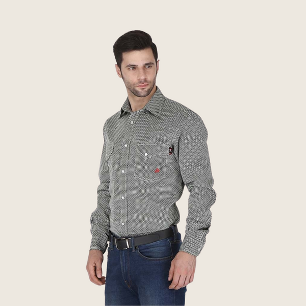 Forge Men's FR MFRPLD-226 Black Printed Shirt - Image 1