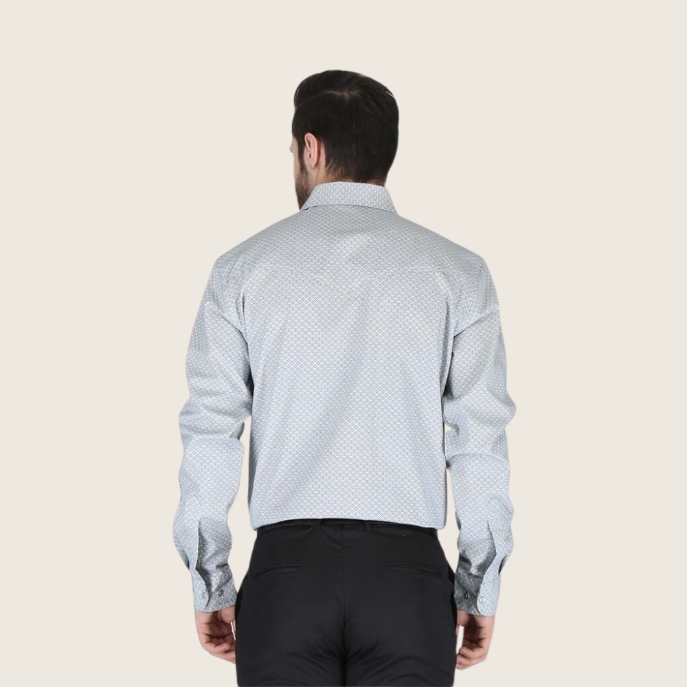 Forge Men's FR MFRPLD-220 Iron Grey Printed Shirt - Image 2