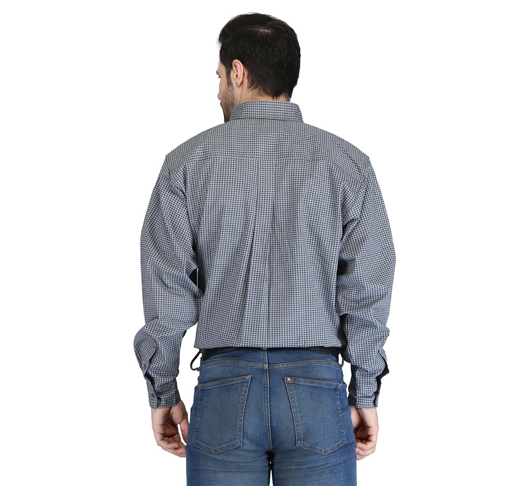 Forge Men's FR MFRPLD-225 Slate Grey Printed Shirt - Image 2