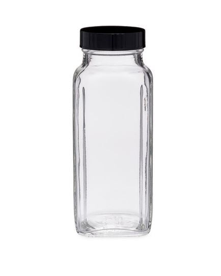 Robinson Manufacturing Crude Oil Sample Bottle / Glass / French Square / (8oz.) w/Lid - Image 1