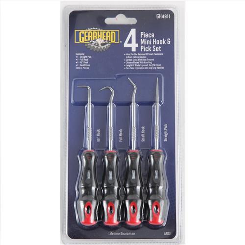 Gearhead 4 Piece Mini Hook & Pick Set - Image 1