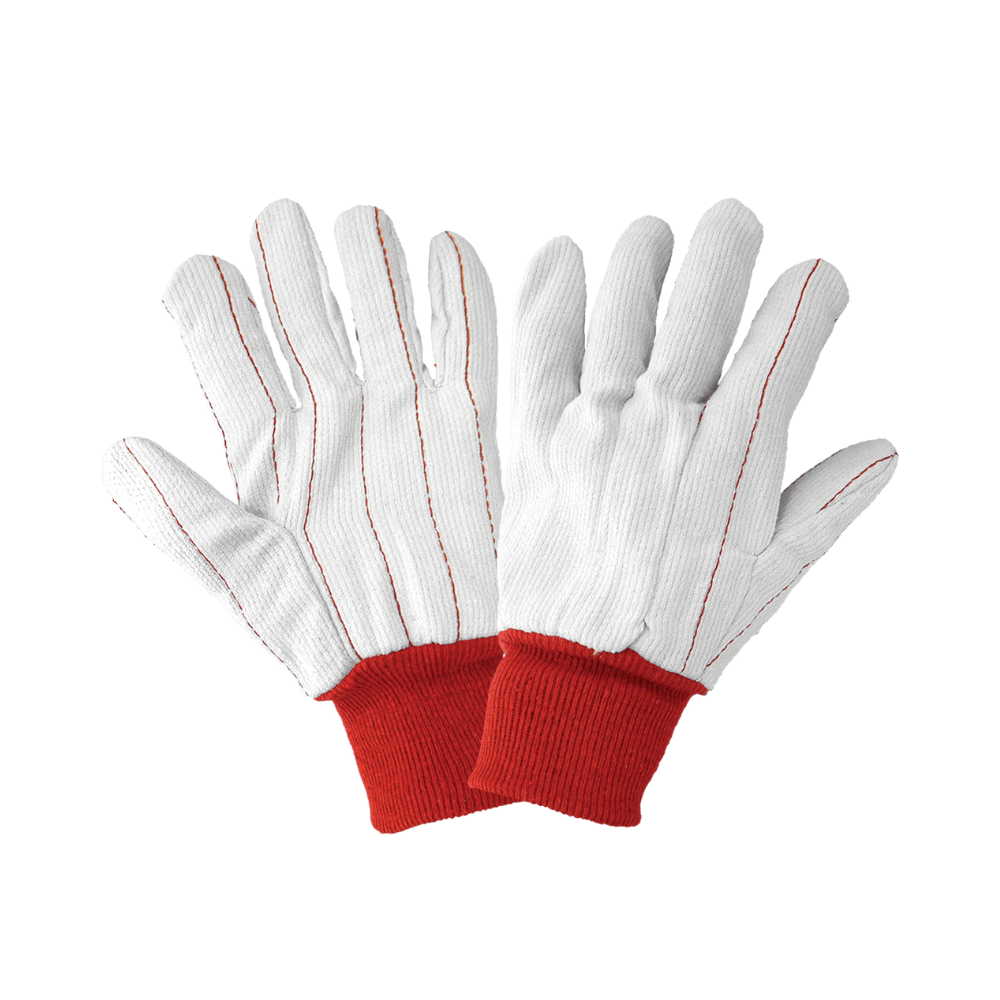 SG-1675 Poly Cotton Canvas Corded Glove Red Cuff - Image 1
