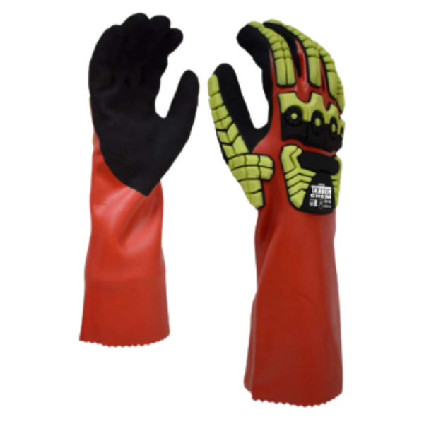 TANDEM CHEM™, TWO-LAYER RED/BLACK SANDY NITRILE COATING, 18-GAUGE HPPE/TUNGSTEN STEEL, CUT LEVEL A6 #6946 - Image 1