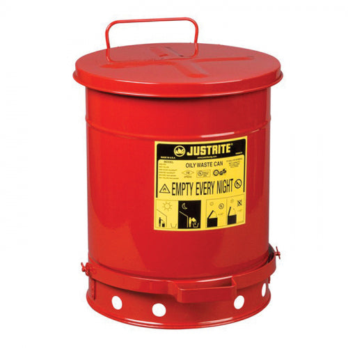 Justrite Oily Waste Can with Lever - Image 1