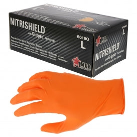 MCR Grippaz 60160 Orange Nitrile Disposable Glove - Image 1