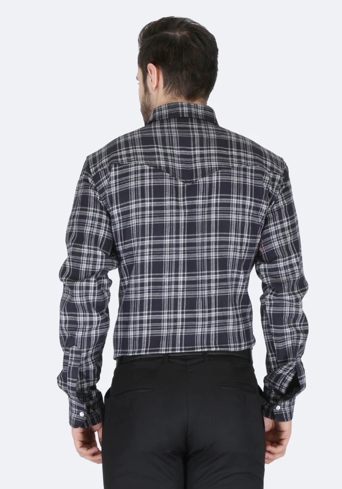 Forge Men's FR MFRPLD-232 Black Plaid Shirt - Image 2