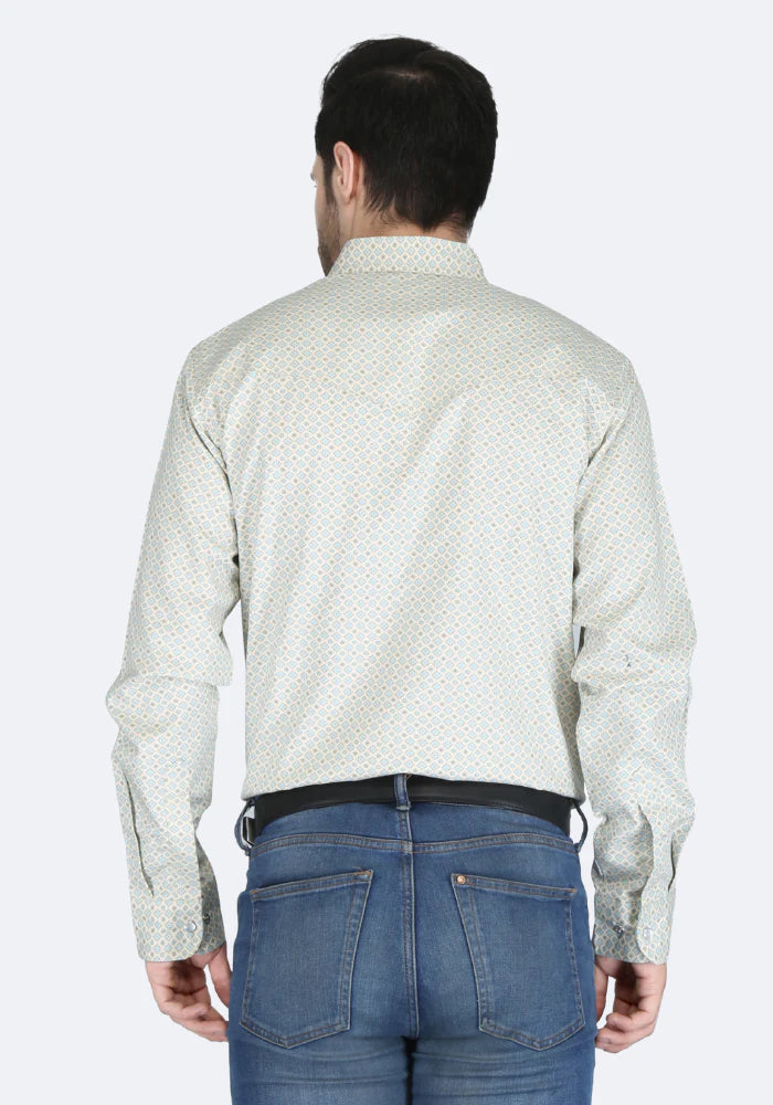 Forge Men's FR MFRPLD-238 Off White Printed Shirt - Image 2