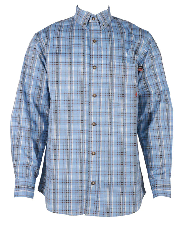 Forge Men's FR MFRPLD-242 Blue Plaid Shirt - Image 1