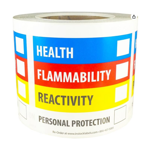 Hazardous Material Identification Label (HMIL) 4 x 4 Inch Square 500 Adhesive Stickers - Image 1