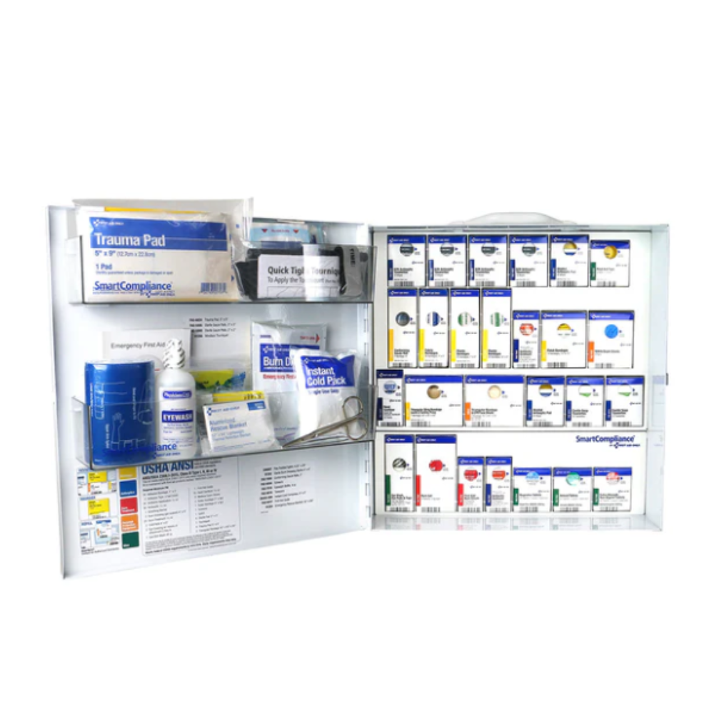 First Aid Only Large Metal SmartCompliance First Aid Cabinet with Medication - Image 1