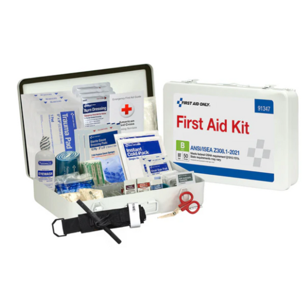 First Aid Only 50 person ANSI B Metal First Aid Kit , ANSI 2021 Compliant - Image 1