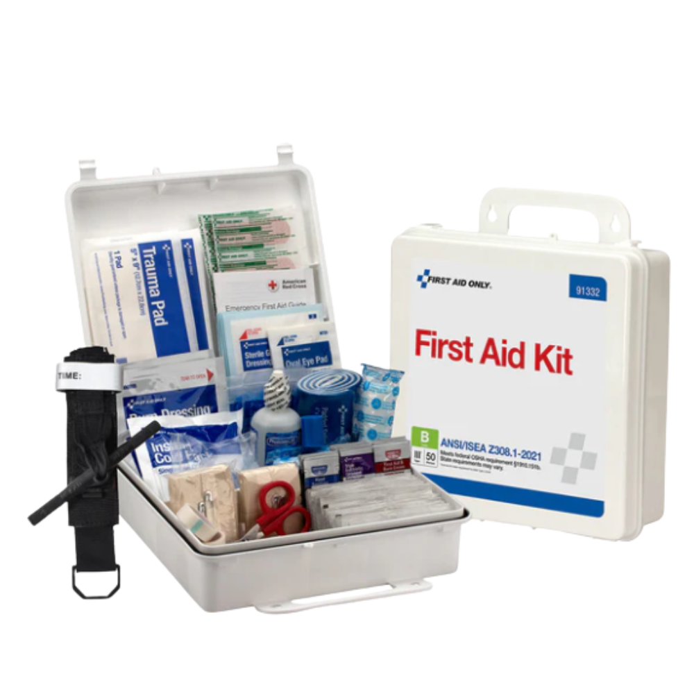 First Aid Only 50 person ANSI B Plastic First Aid Kit , ANSI 2021 Compliant - Image 1