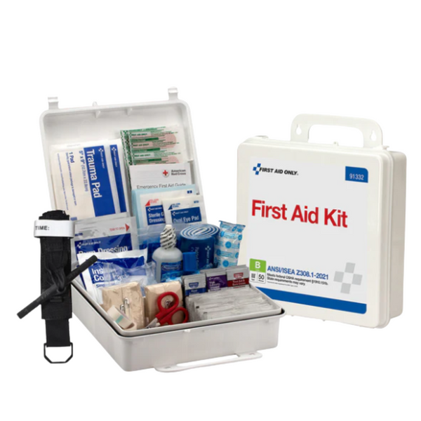 First Aid Only 50 person ANSI B Plastic First Aid Kit , ANSI 2021 Compliant - Image 1
