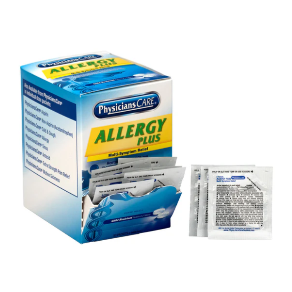 PhysiciansCare Allergy Plus Antihistamine Medication, 50 Doses - Image 1