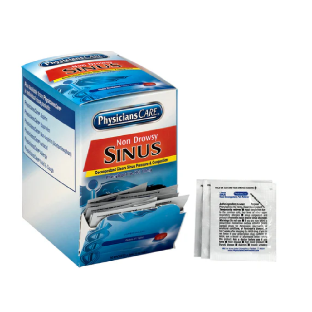 PhysiciansCare Non-Drowsy Sinus Decongestant Medication, 50 Count - Image 1