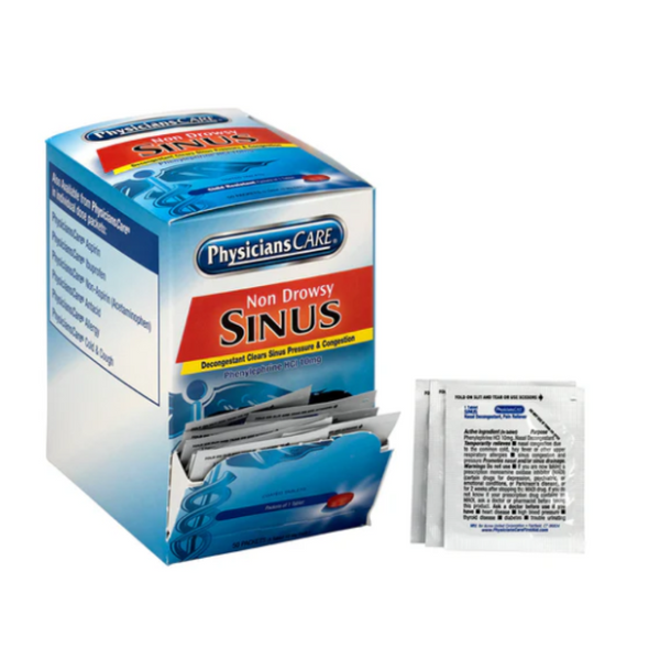 PhysiciansCare Non-Drowsy Sinus Decongestant Medication, 50 Count - Image 1