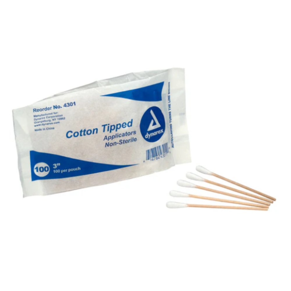 First Aid Only Non-Sterile Cotton Tipped Applicators, 3" Wood Shaft - Image 1