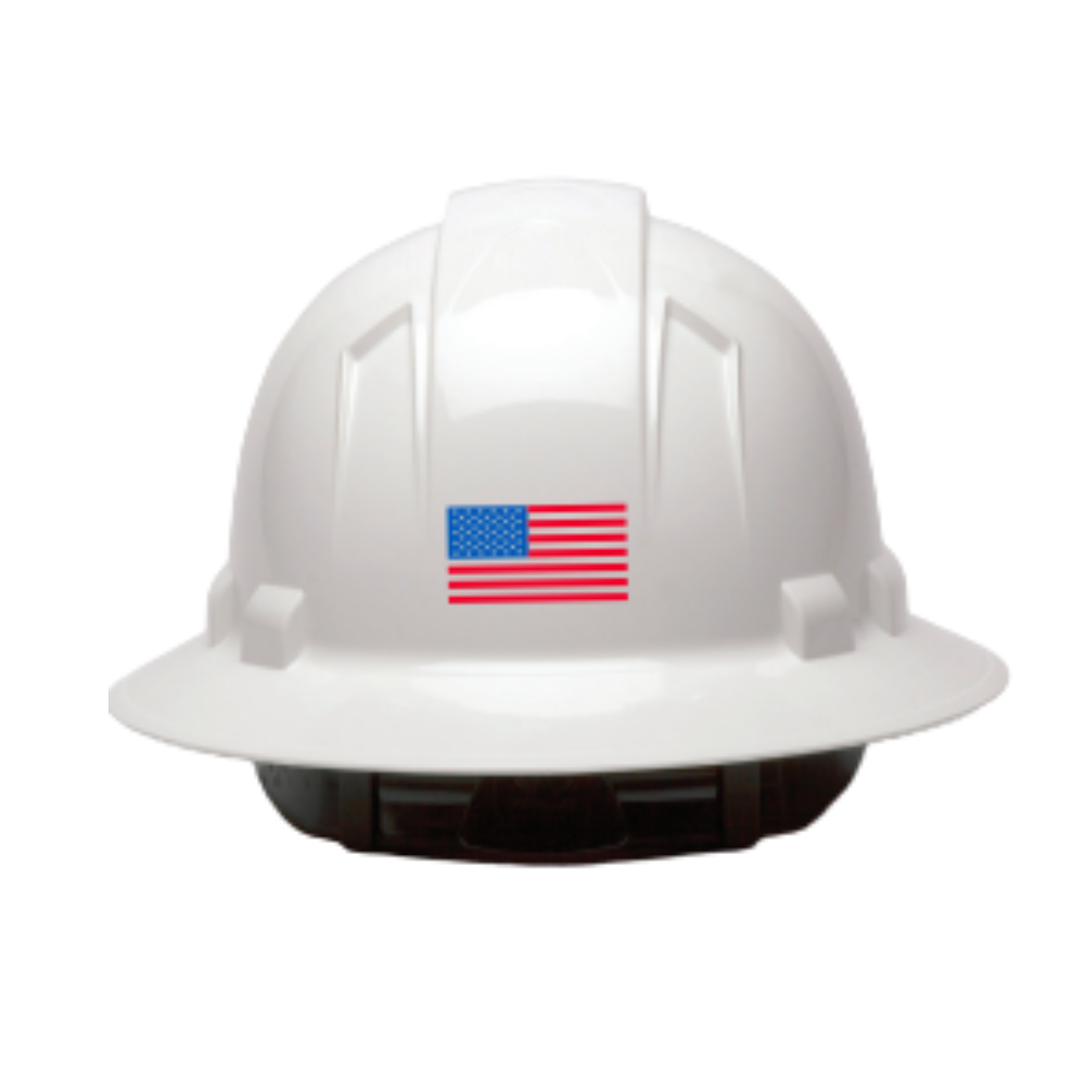 Nitrogen Solutions Logo Hard Hat 3 color with American Flag on back under 48 - Image 2