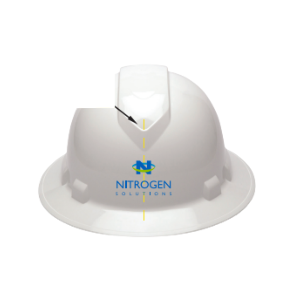 Nitrogen Solutions Logo Hard Hat 3 color with American Flag on back under 48 - Image 1