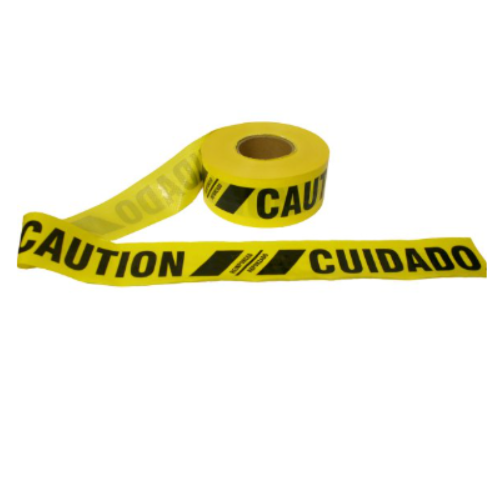 Reinforced Barricade Tape, Caution/Cuidado - Image 1