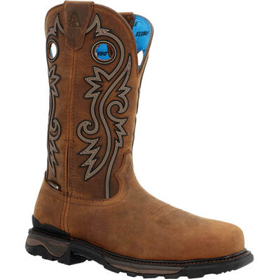 Rocky Carbon 6 Brown & Tan Carbon Toe Waterproof Western Boot-DC - Image 1