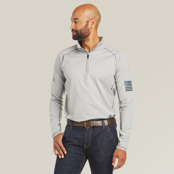 Ariat Men's FR Combat Stretch Patriot 1/4 Zip Work Shirt - Image 1
