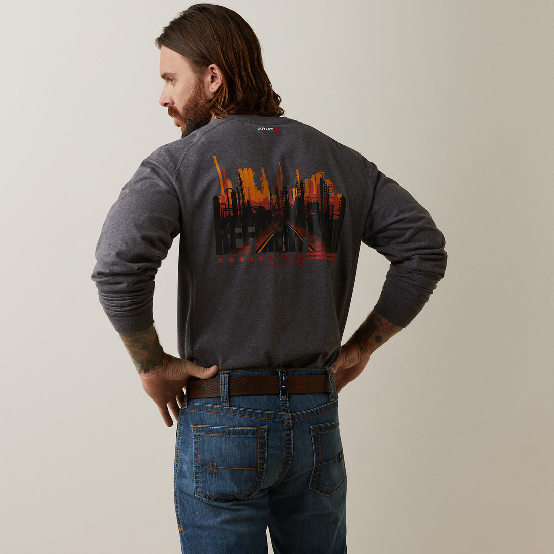Ariat Men's FR Air Refinery Row Graphic Henley Shirt-DC - Image 1