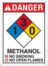 Danger Methanol w/Hazard Diagram-DNR - Image 1
