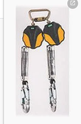 MSA Fall Limiter Mini Personal 6ft, Twin Leg AL36C Aluminum Snaphook - Image 1