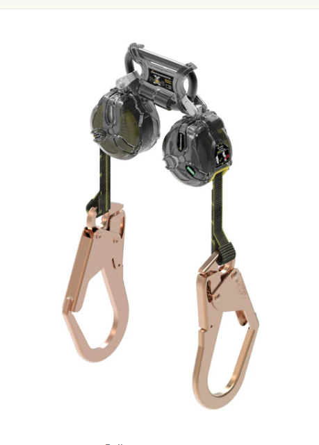 MSA Fall Limiter Mini Personal 6ft, Twin Leg AL36L Aluminum Snaphook Twin Link Carabiner Top - Image 1