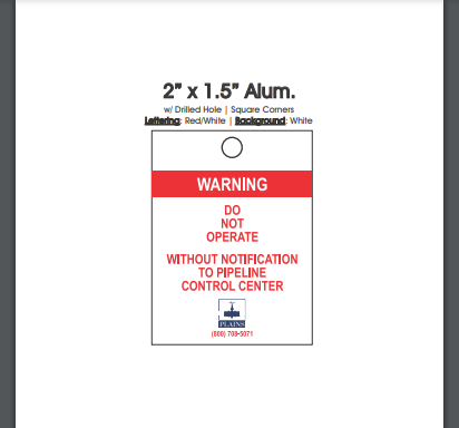 Plains Warning Do Not Operate Without Notification - Image 1