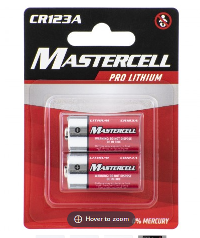 Dorcy Mastercell CR123A Battery-2 PACK - Image 1