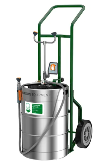 Guardian Portable Eyewash & Drench Hose Unit W/ Hand Truck, 15 Gal - Image 1