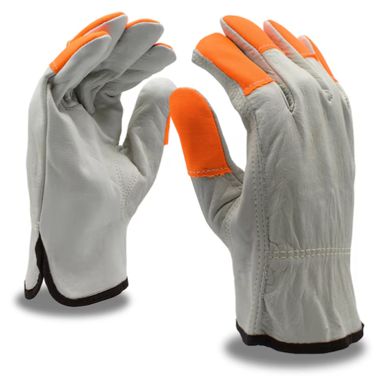 8211HV Driver Cowhide Hi-Vis Gloves - Image 1