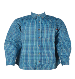 Forge Men's FR Plaid/Print Button Shirt Sea Blue - Image 1