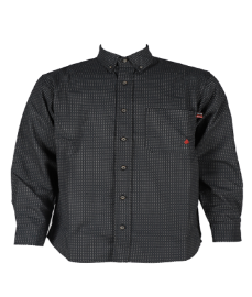 Forge Men's FR Plaid/Print Button Shirt Classy Black - Image 1