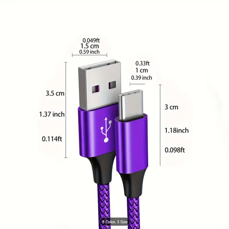 Nylon Braided USB-C Fast Charging Cable - Image 1
