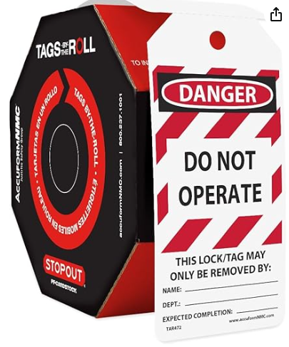 Tag-by-the-Roll: Danger Do Not Operate-(Pack of 250) - Image 1