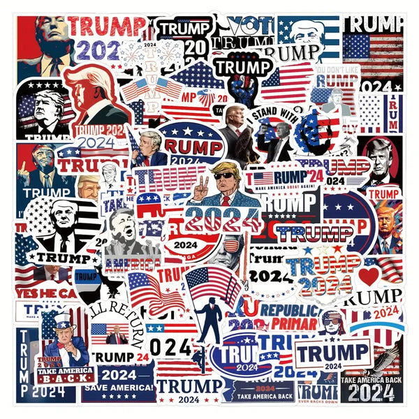 Trump 2024 Waterproof Stickers - Image 1
