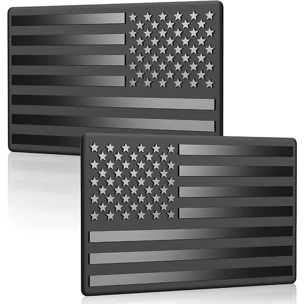 USA Matte Black 3D Flag Sticker - Image 1