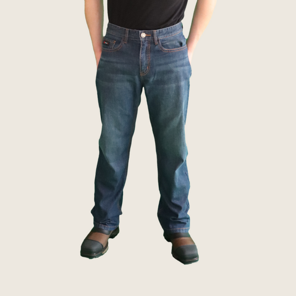 Forge Men's FR Blue Faded Cross Hatch Jean - Image 1