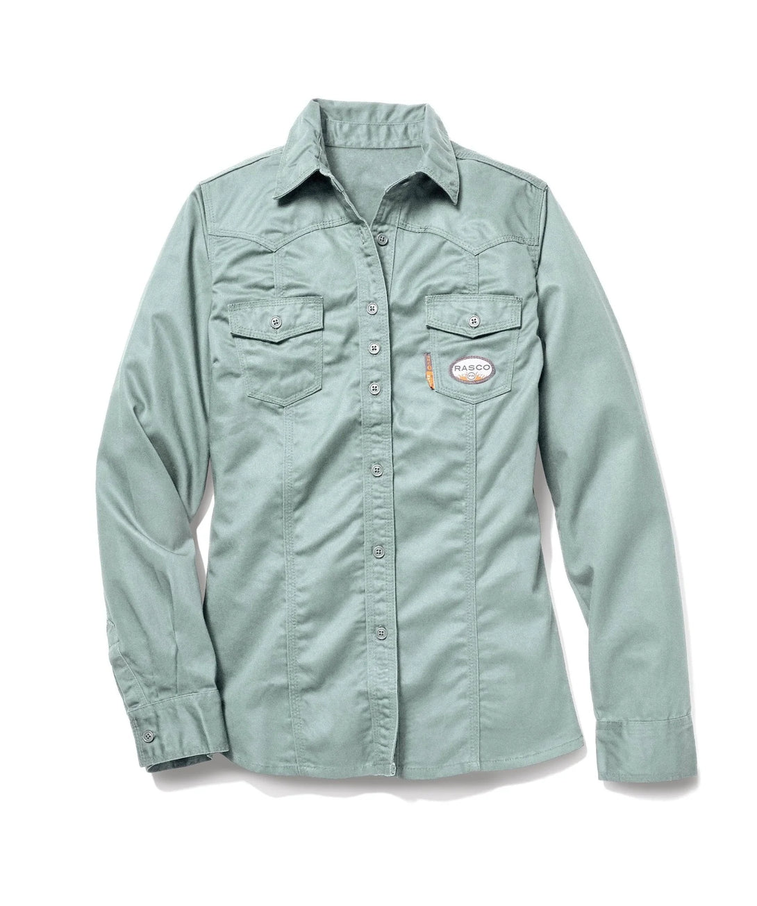 Rasco Women's FR Sage Green Work Shirt - Image 1