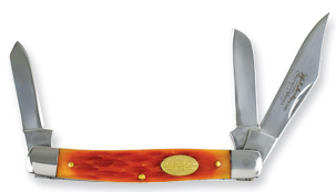 Justin Stockman Knife Jigged Bone Handle 3 Blade - Image 1