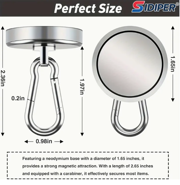 170lbs Magnetic Hook W/ Swivel - Image 1