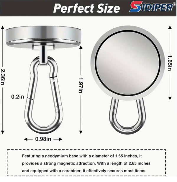 170lbs Magnetic Hook W/ Swivel - Image 1